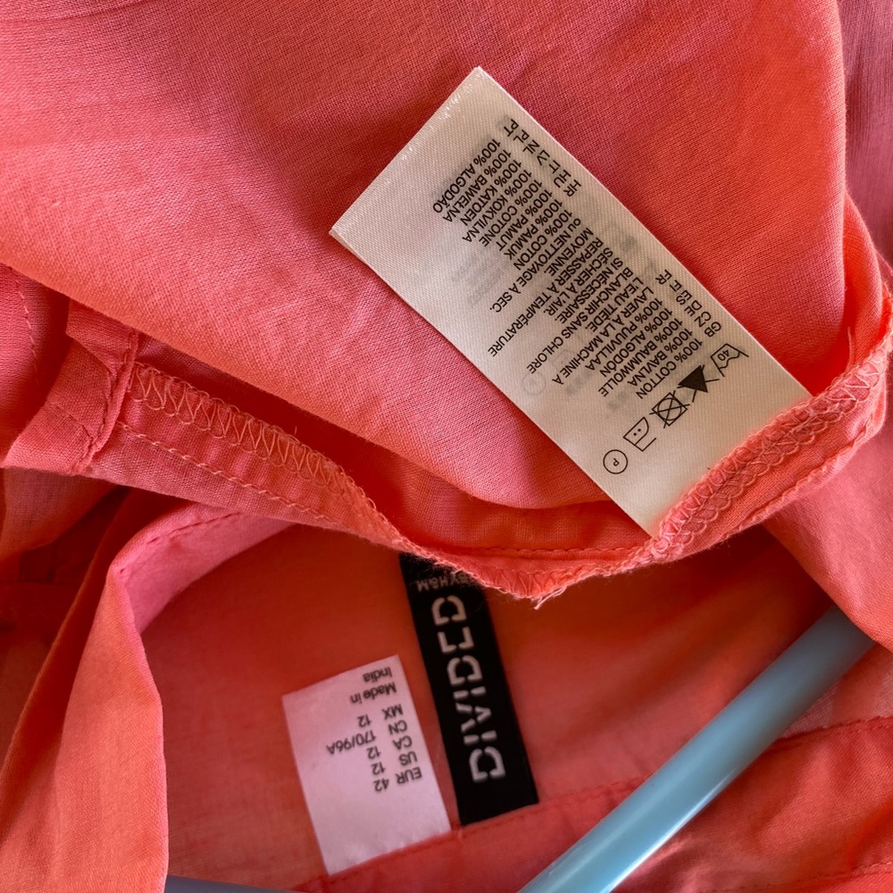 Orange Crush Button Down Boyfriend Shirt Dress - Picture 3 of 6